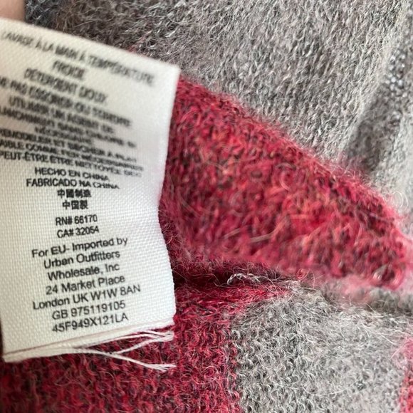 Free People Lulu Rugby cowl neck‎ maroon/striped alpaca nylon XS - Picture 8 of 8